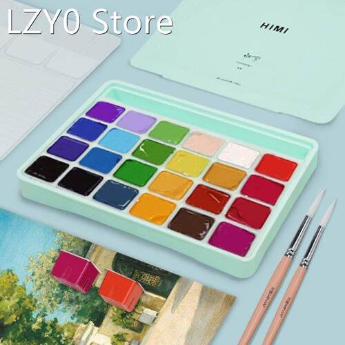 1 Set Gouache Paint Set 24 Vibrant Colors Non Toxic Paints w