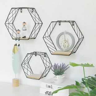 NAIYUE Storage rack Iron Hexagonal Grid Wall Shelf Combinat