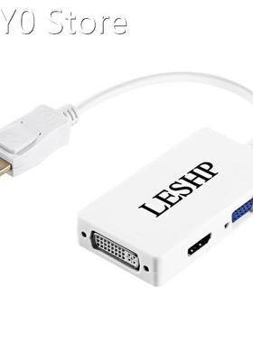 LESHP White 1080P DP Male To DVI/VGA/HDMI-compatible Female