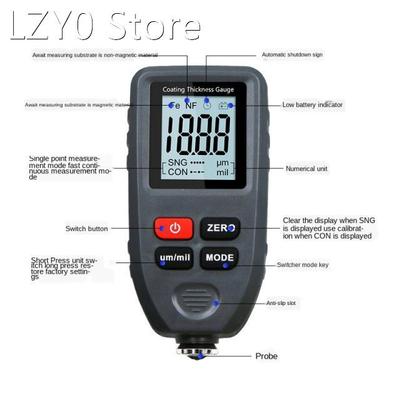 TC100 Coating Thickness Gauge 0.1micron/0-1300 Car Paint Fil