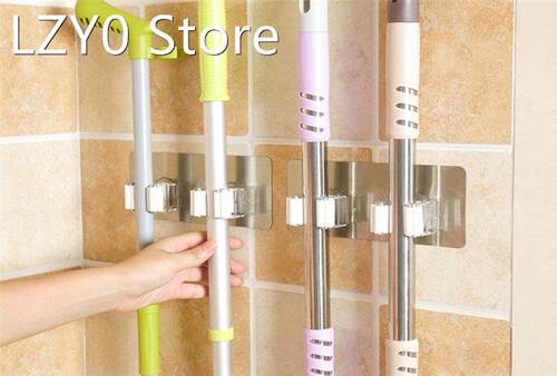 Mop Broom Holder Wall Mounted Mop Household Adhesive Storage