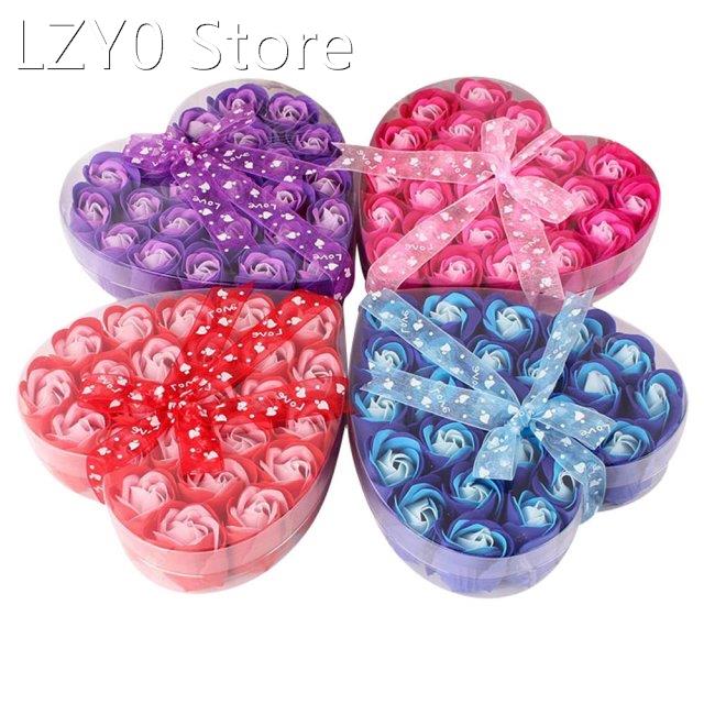 24Pcs Scented Rose Flower Petal Bath Body Soap Wedding Part