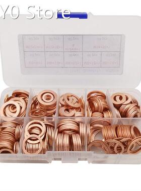 400Pcs M5 M6 M8 M10 M12 M14 Copper Sealing Solid Gasket Wash