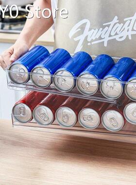 Double-layer Organizer Bins Soda Can Dispenser Beverage Tran