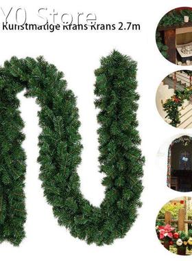 2.7m Artificial Green Christmas Garland Wreath Xmas Home Par