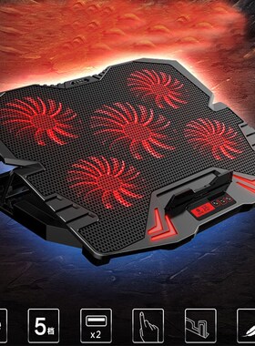 Laptop Cooling Pad 2 USB Ports with 5 Fans Gaming Laptop Co