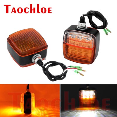 2Pcs 12V - 80V White Amber Forklift Lights Turn Lamps Forkli
