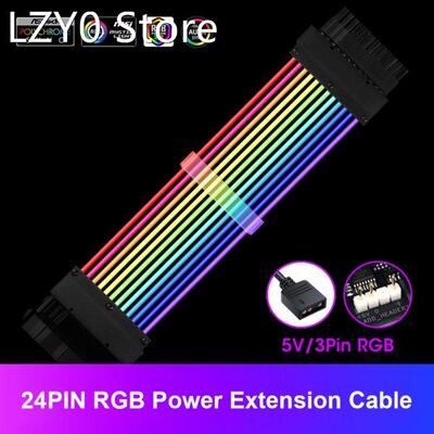 PC Case PSU Power Supply Extension Cable Addressable RGB Mot