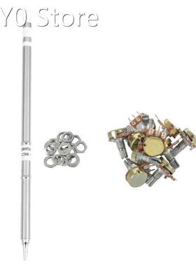 10Pcs 1M Ohm B1M Knurled Shaft Linear Rotary Taper Potentiom