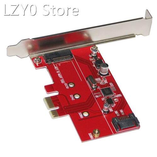 PCIE Riser Card PCI-E 2.0 to SATA3.0+M.2 SSD Adapter ASM1061