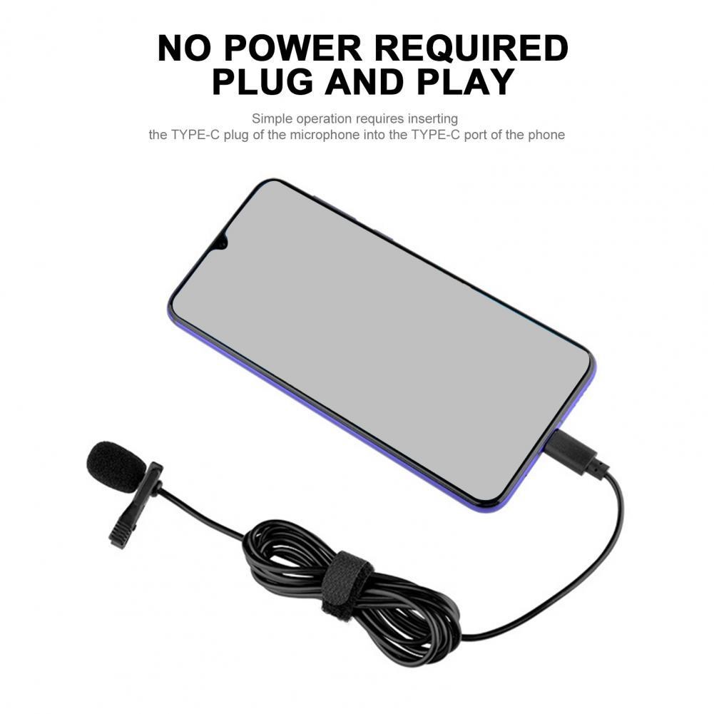 Type C Lavalier Condenser Microphone for Recording Live Bro