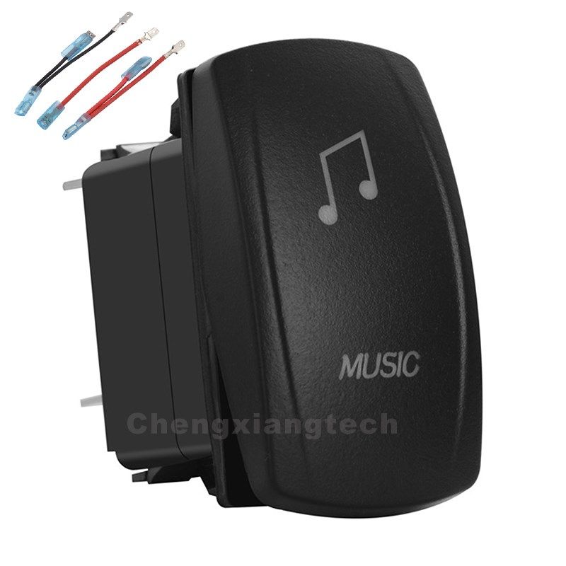 Music Green Led 12v/24v Toggle Rocker Push Switch 5 Pins SP