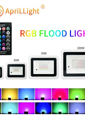 Led RGB Flood Light 20W 30W 50W 100W IP68 Outdoor Spotlight