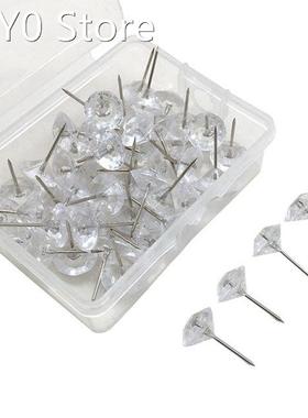 50 Pcs Diamond-shape Pushpins with Storage Box for Home Kind