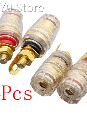 4Pcs Gold Plated 4 mm Binding Post Speaker Audio Amplifier T