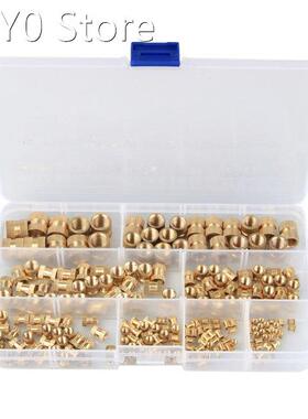 210pcs M2-M10 Brass Cylinder Knurled Nuts Threaded Insert Nu