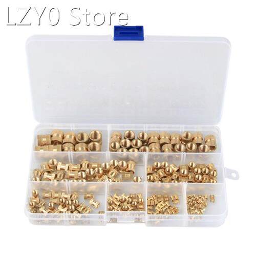 210pcs M2-M10 Brass Cylinder Knurled Nuts Threaded Insert Nu
