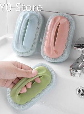 2 in 1 Cleaning Brush Kitchen Pot Descaling Rust Remover Spo