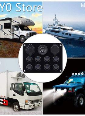 8 Group ON-OFF Toggle 12V Precise Voltmeter Rocker Switch Pa