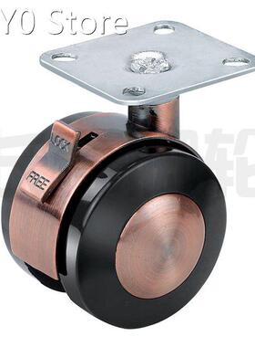 2 inches Zinc alloy Red bronze Flat swivel casters Furniture
