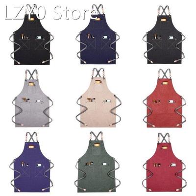 Waterdrop Resistant Canvas Bib Chef Apron with Pockets Wood