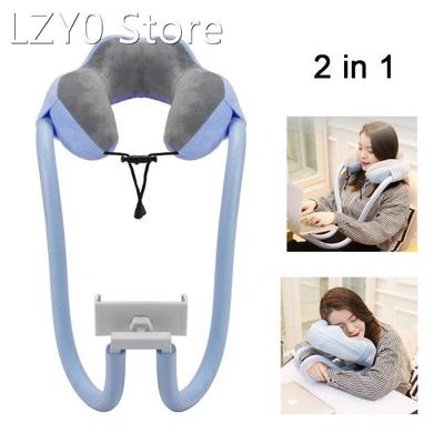 Poratble U-Shaped Neck Pillow with Gooseneck Tablet Phone Ho