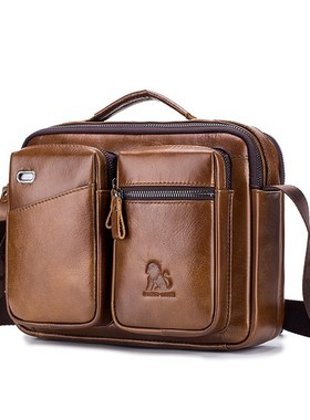 2020 New Natural Cowskin  Genuine Leather Men's multifu