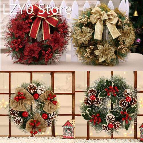 Artificial Christmas Wreath Colorful Beautiful Wall Window D