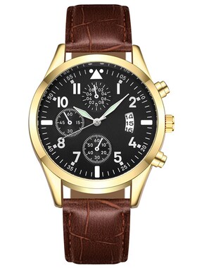 Popular Men's Leather Watch With Calendar Function Plus Lum