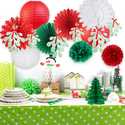 Set of 16 Christmas Decoration Elf Mistletoe Theme Christmas
