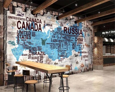 beibehang Custom wallpaper world map 3D sandstone TV backgro