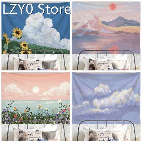 Oil Painting Tapestry Dorm Room Wall Decor View Hanging Deco