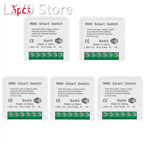 5PCS Tuya WiFi DIY Switch 16/10A 2Way Control Smart Home Aut