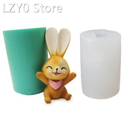 3D Easter Rabbit Bunny Silicone Mold Clay Soap Epoxy Mould C