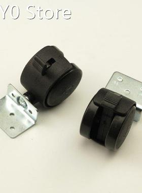 2pcs Black Plastic 40mm Replacement Angle Brake Swivel Caste