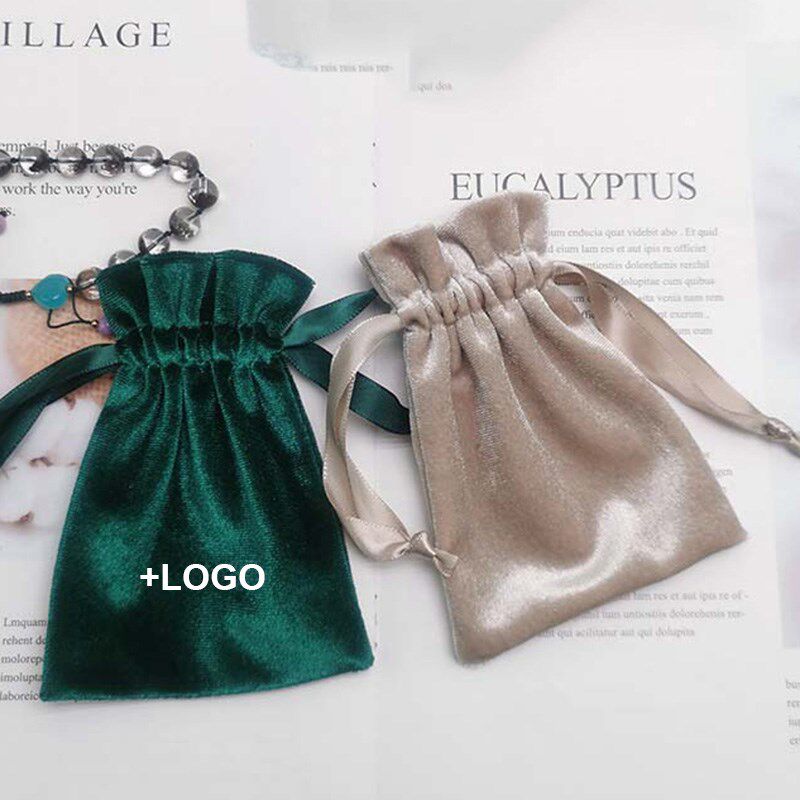 custom logo silk velvet jewelry pouches jewelry lipstick ne