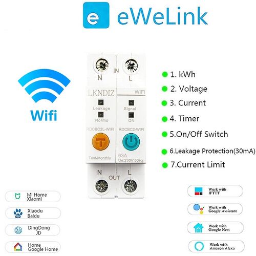 2P WIFI Energy Power kWh Meter  Circuit Breaker Time Timer