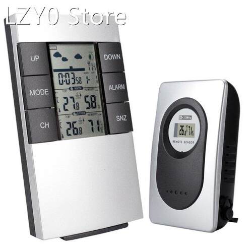 Wireless Weather Station Alarm Clock Indoor Outdoor Thermome