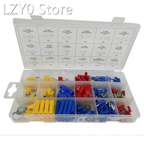 160Pcs 24value Assorted Insulated Electrical Wire Terminals