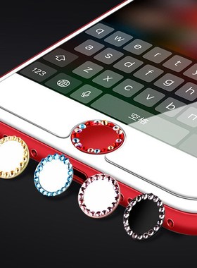 SIANCS Bling Rhinestone Home Button Sticker Cover For iPhon