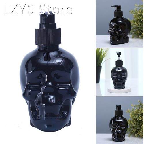Black Skull Head Liquid Bottle Refillable Multipurpose Press