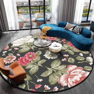 3D Flower Rose Round Carpet Balcony Table Circle Rugs Living