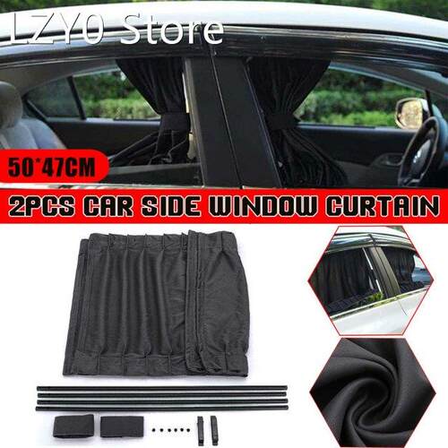2X Universal Car Window Curtain Mesh Cover Sun Shade Visor A