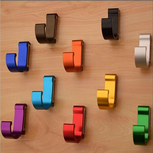 1PCS 9 Colors New Space Aluminum Metal Robe Hooks Unique Mo