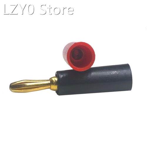 2 pcs/lot 4 MM Banana Plug Gold Plating Connectors Black Red