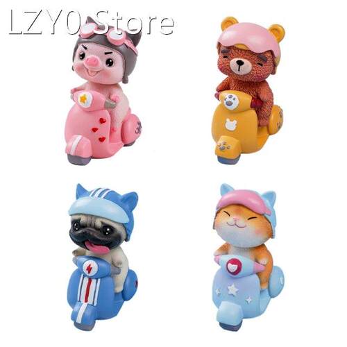 Cute Cartoon Animal Resin Figurine Toy Funny Pig Bear Dog Ca