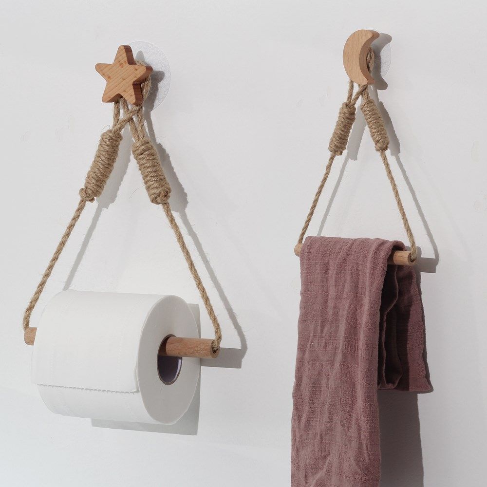 vintage towel hanging rope porte papier toilette toilet pap