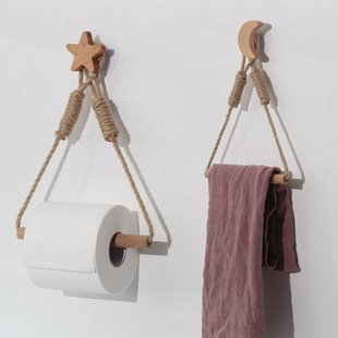 Vintage Towel Hanging Rope Porte Papier Toilette Toilet Pap