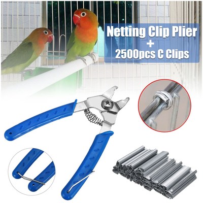 1pc  Ring Plier Tool and 2500pcs C Clips Chicken Mesh Cage W