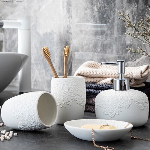 Embossed Ceramic Bathroom Decoration Accessories Toothpaste